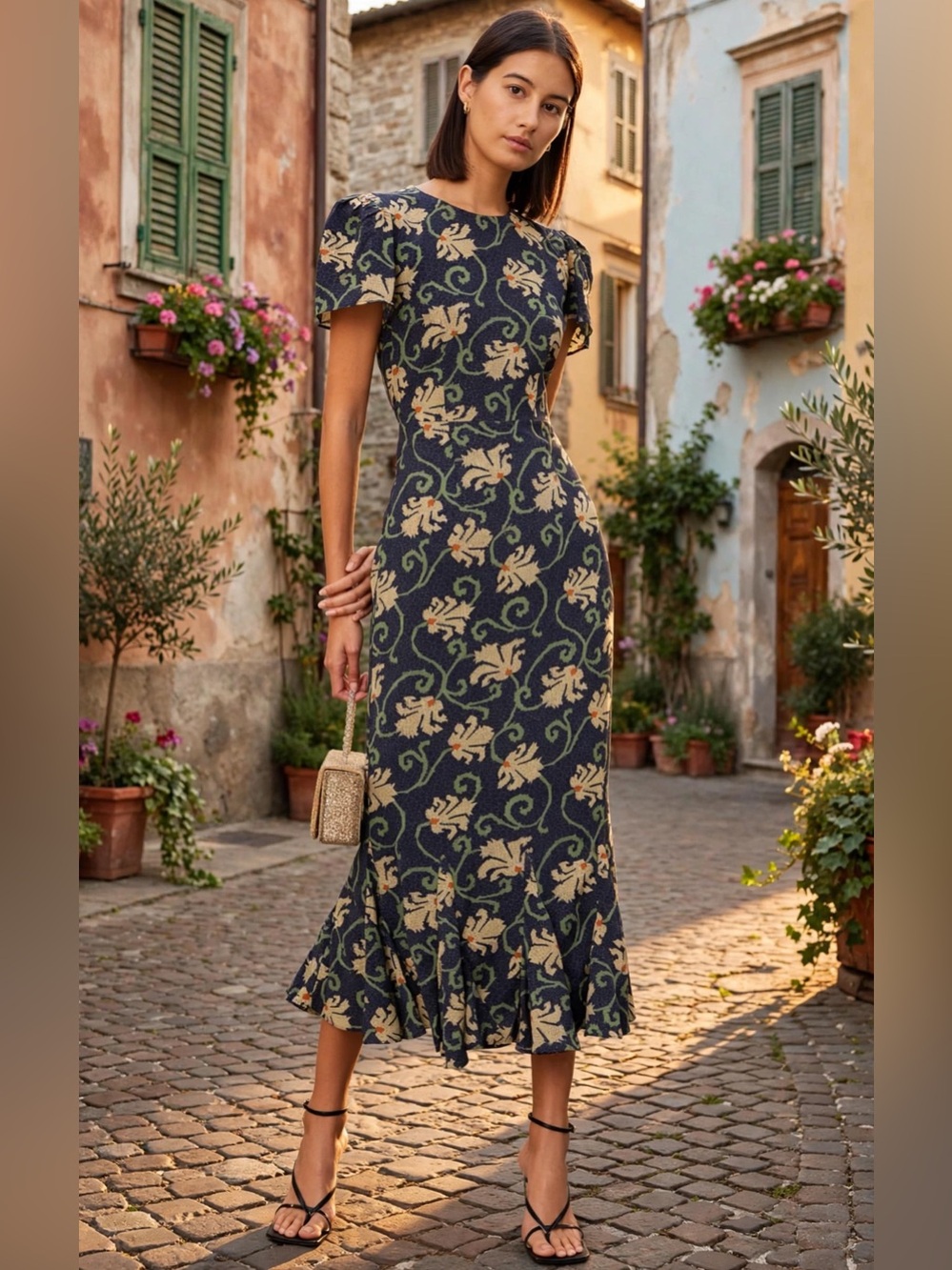 RHODE Mosaic Blossom Lulani Dress in size 8.